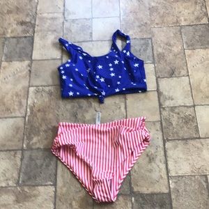 Zaful size 6 high rise knotted front bikini.